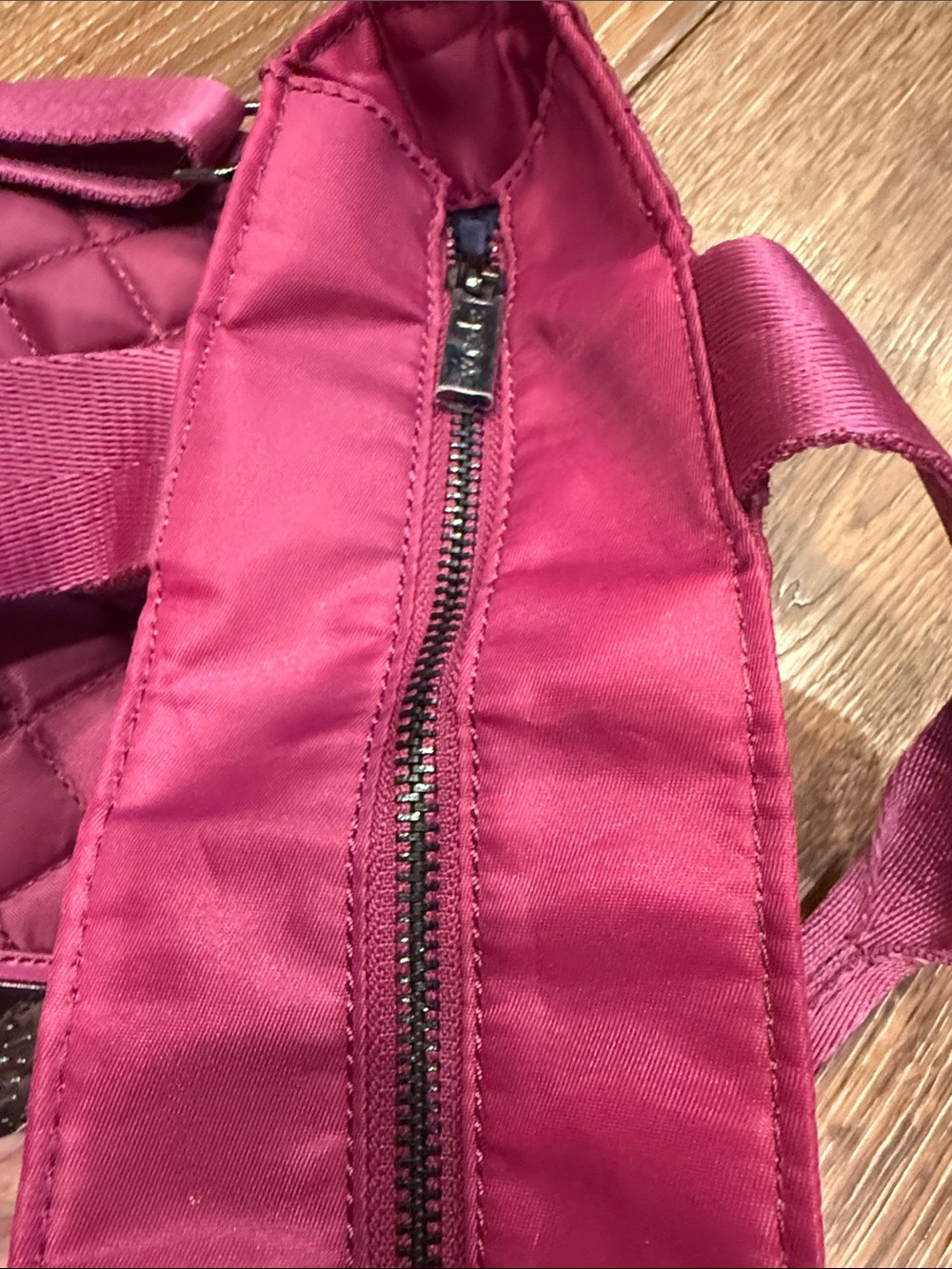 Apana Quilted Raspberry Tote with Adjustable Strap - Picture 8 of 12